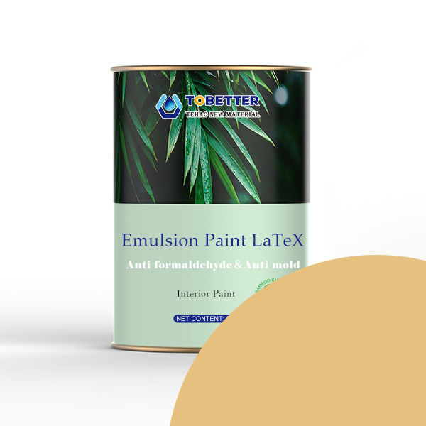 Pintura amarilla mate ecológica con acabado suave y opaco, resistente a manchas y bloqueador de formaldehído